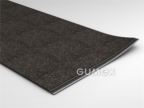 Podlahovina GRABO STOP 20JSK, tloušťka 2mm, šíře 2000mm, desén hrubý povrch, PVC, samozhášivá (EN 45545-2), černá